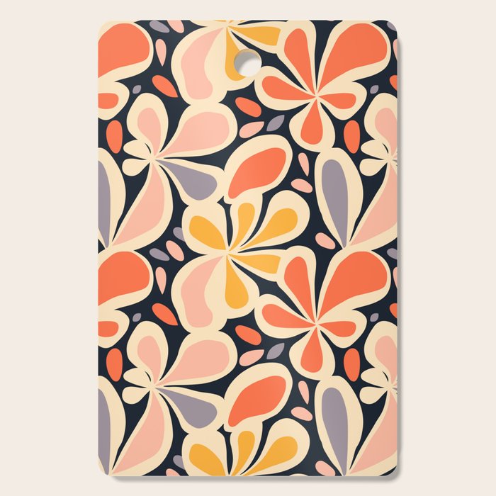 Abstract vintage flower art pattern Cutting Board Gallery Image 1