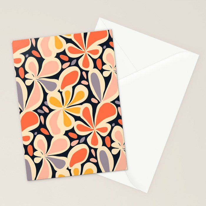 Abstract vintage flower art pattern Stationery Card Gallery Image 2