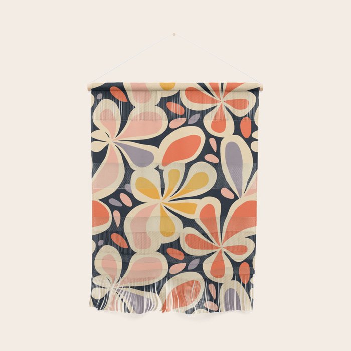 Abstract vintage flower art pattern Wall Hanging Gallery Image 1