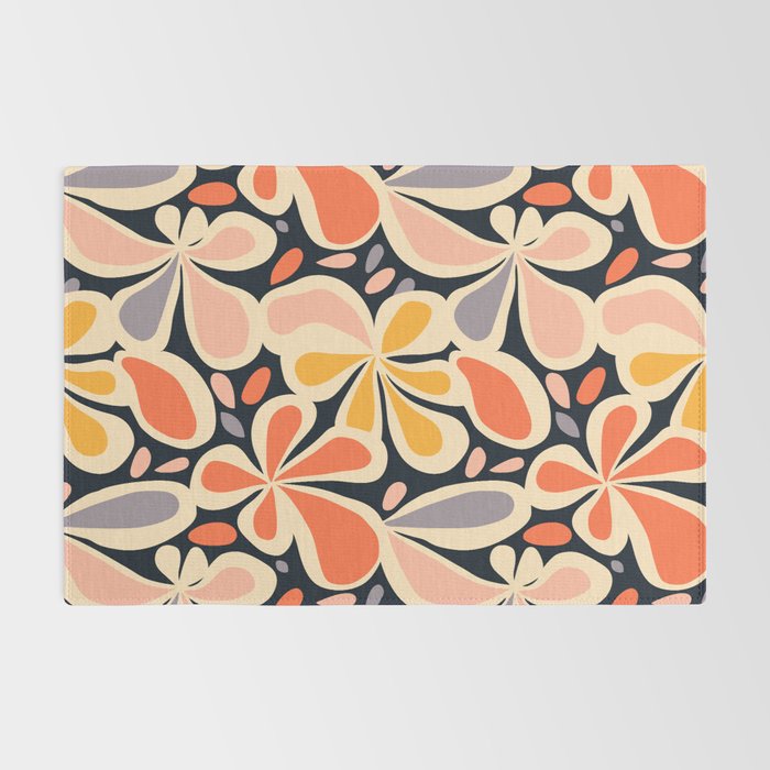 Abstract vintage flower art pattern Rug Gallery Image 2