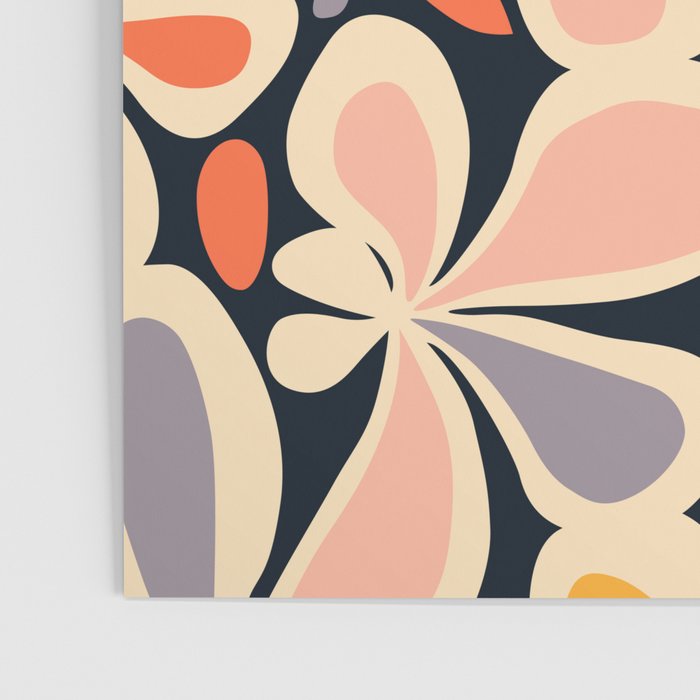 Abstract vintage flower art pattern Poster Gallery Image 3