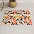 Abstract vintage flower art pattern Rug Gallery Image 1