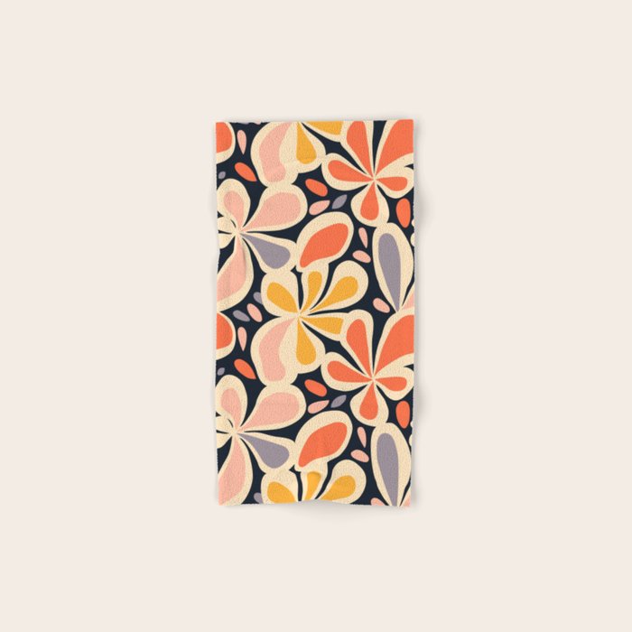 Abstract vintage flower art pattern Bath Towel Gallery Image 1