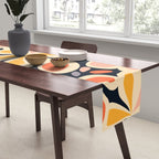 Abstract vintage flower art pattern Table Runner Gallery Image 2