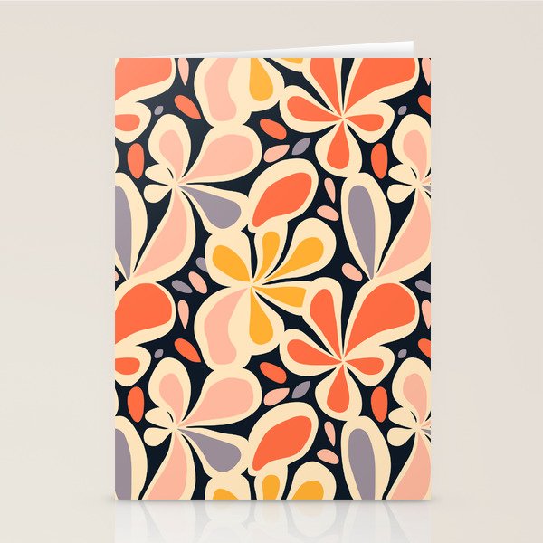 Abstract Vintage Flower Art Pattern Stationery Card