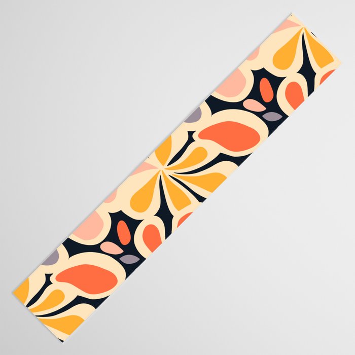 Abstract vintage flower art pattern Table Runner Gallery Image 3