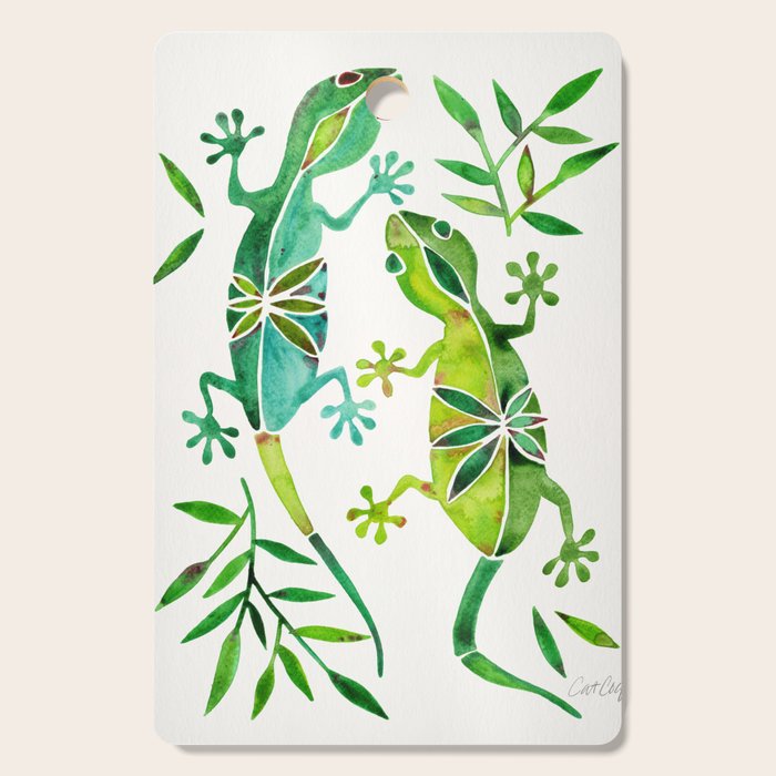 Geckos - Green Palette Cutting Board Gallery Image 1