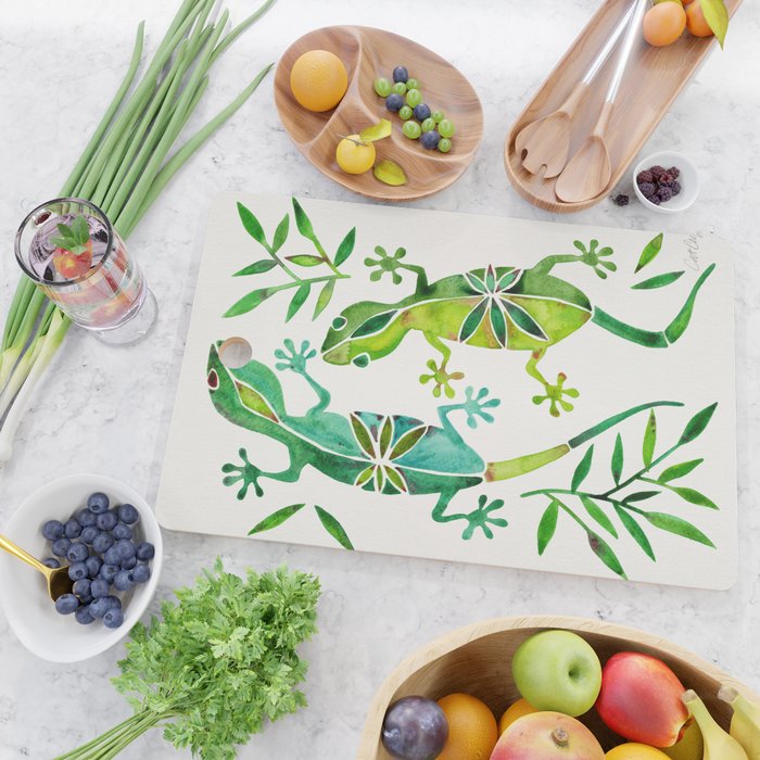 Geckos - Green Palette Cutting Board Gallery Image 2