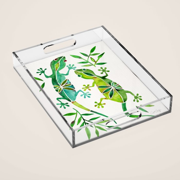 Geckos - Green Palette Acrylic Tray Gallery Image 1