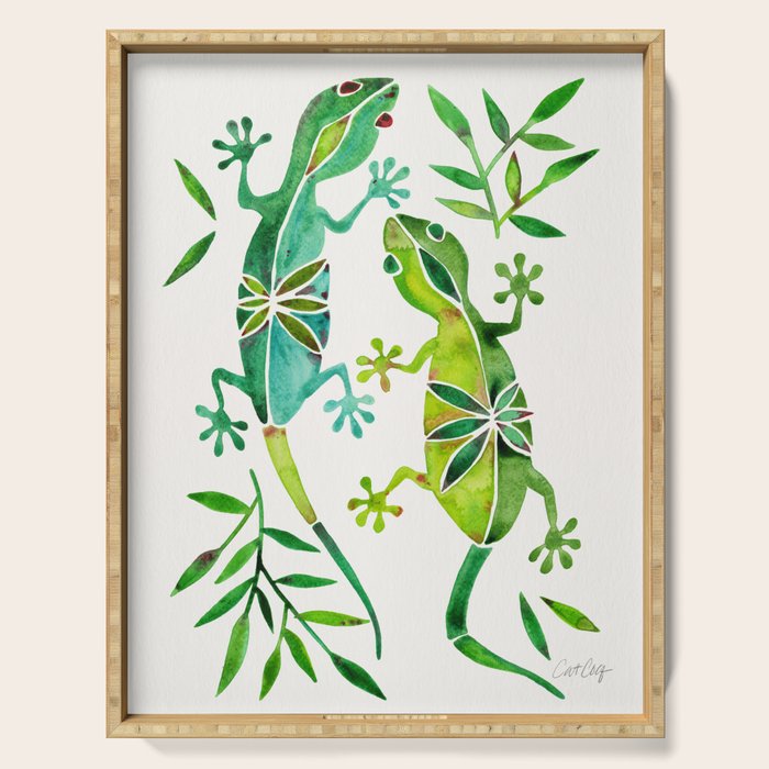 Geckos - Green Palette Serving Tray Gallery Image 1