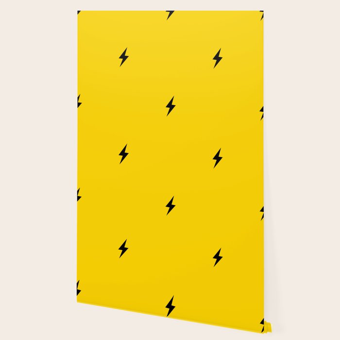 Black Lightning Bolt pattern on Yellow background Wallpaper Gallery Image 2