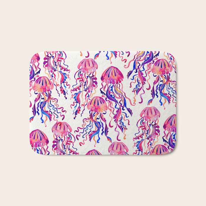 Jellyfish - Magenta Palette Bath Mat Gallery Image 1