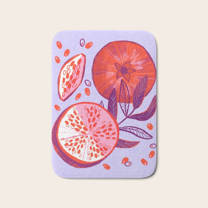Pomegranate Fruit Still Life Bath Mat