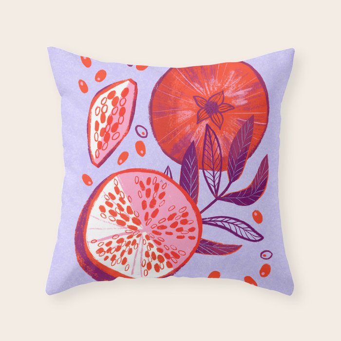 Pomegranate Fruit Still Life Throw Pillow Gallery Image 6
