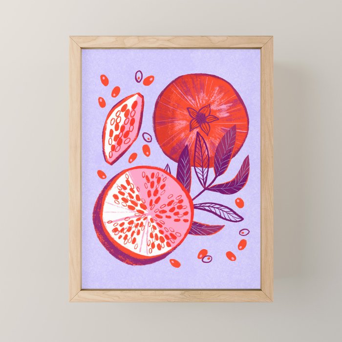 Pomegranate Fruit Still Life Mini Art Print Gallery Image 1