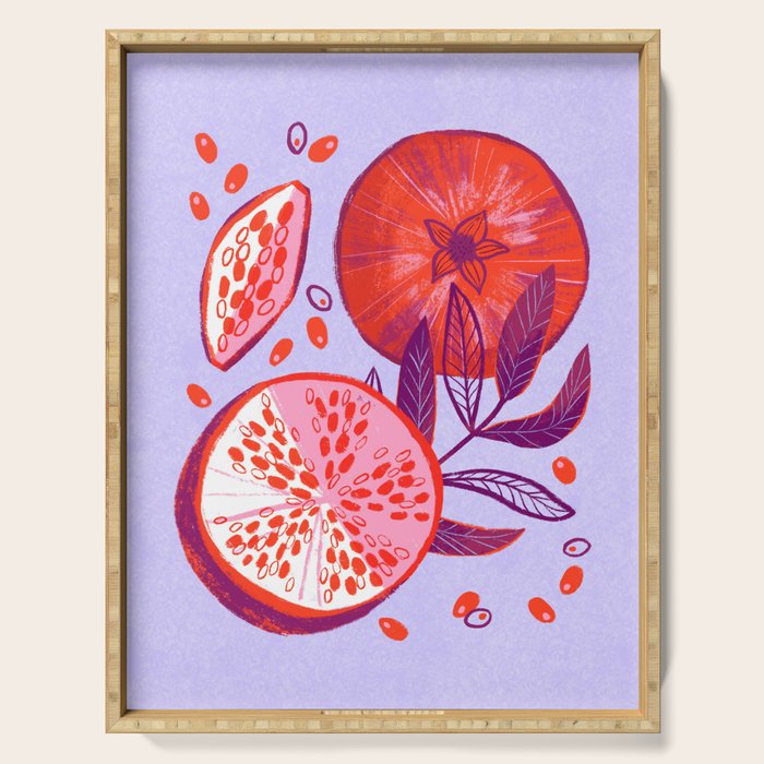 Pomegranate Fruit Still Life Serving Tray Gallery Image 1