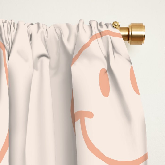 Beige/Peach Smiley Pattern Window Curtain Gallery Image 2