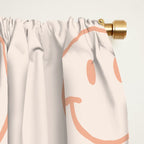 Beige/Peach Smiley Pattern Window Curtain Gallery Image 2