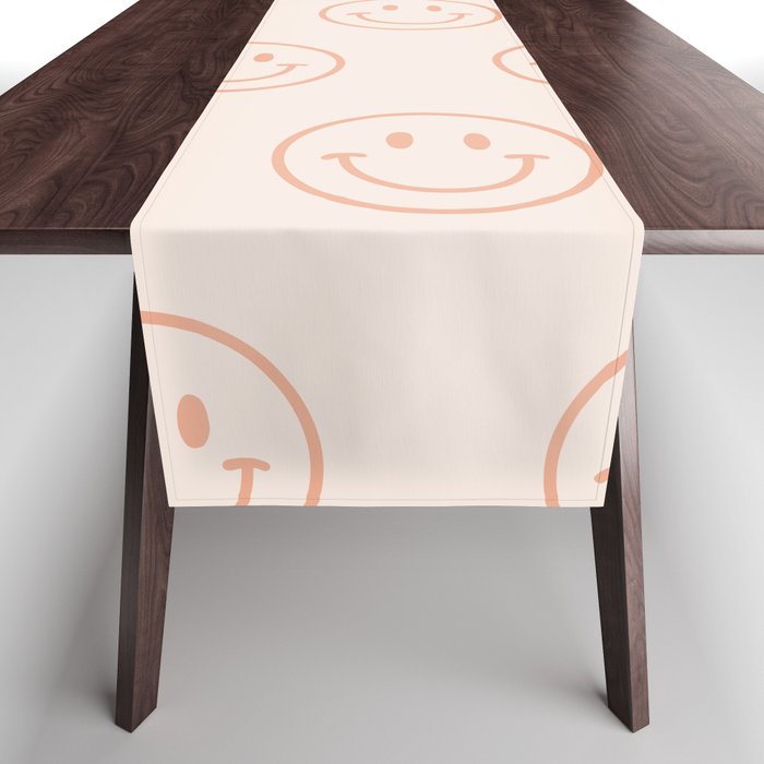 Beige/Peach Smiley Pattern Table Runner Gallery Image 1