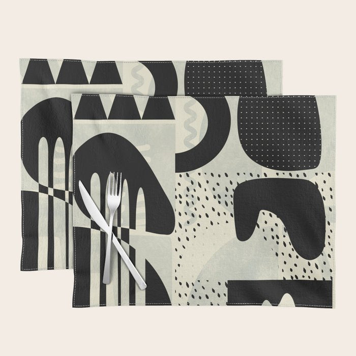mid century geometric abstract Placemat Gallery Image 1
