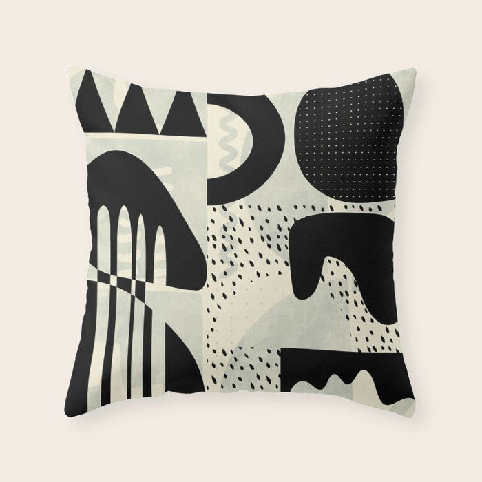 mid century geometric abstract Throw Pillow Gallery Image 6