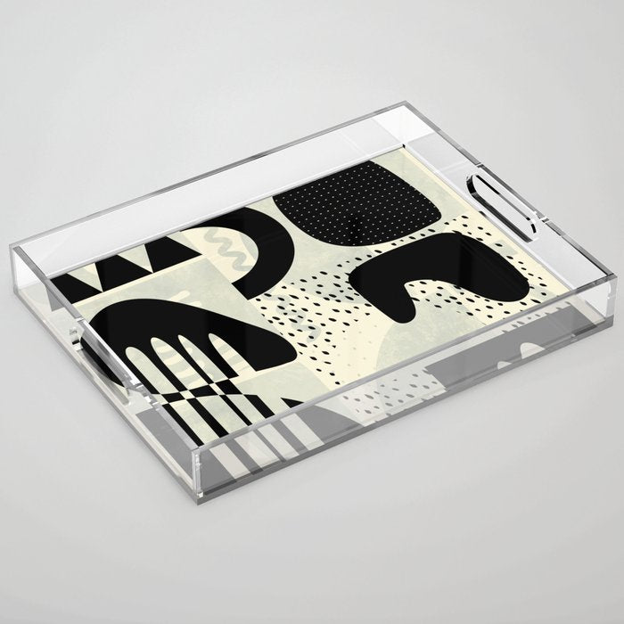 mid century geometric abstract Acrylic Tray Gallery Image 1