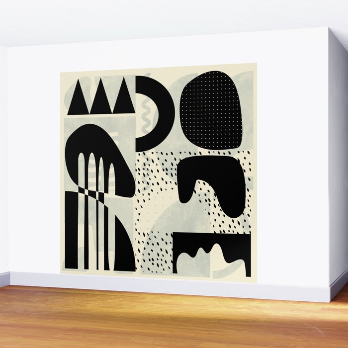 mid century geometric abstract Wall Mural Gallery Image 2
