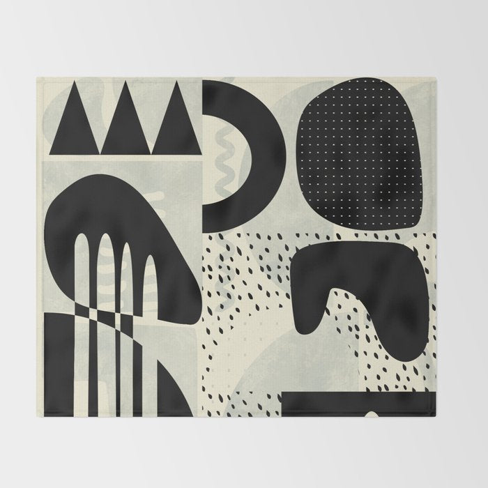 mid century geometric abstract Throw Blanket Gallery Image 2