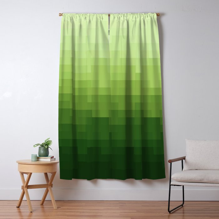 Gradient Pixel Green Window Curtain Gallery Image 5
