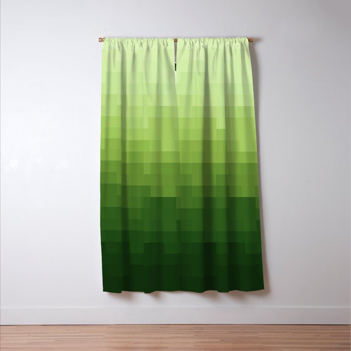 Gradient Pixel Green Window Curtain Gallery Image 3