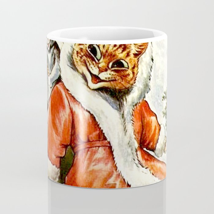 'To Wish You A Merry Christmas' by Louis Wain Coffee Mug Gallery Image 4