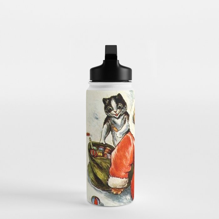 'To Wish You A Merry Christmas' by Louis Wain Water Bottle Gallery Image 3