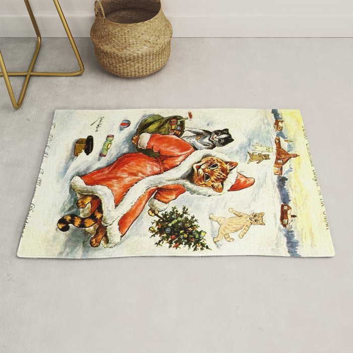 'To Wish You A Merry Christmas' by Louis Wain Rug Gallery Image 1