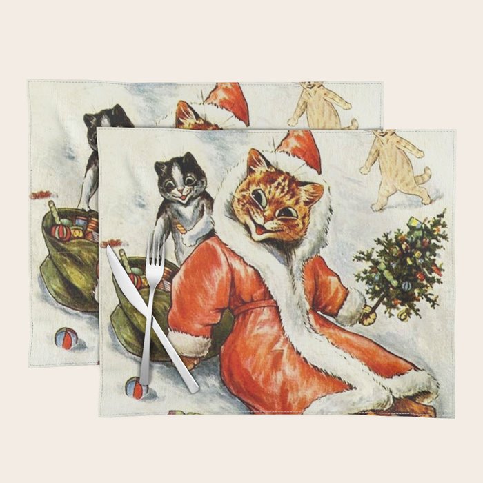 'To Wish You A Merry Christmas' by Louis Wain Placemat Gallery Image 1
