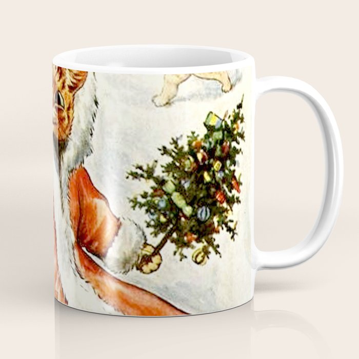 'To Wish You A Merry Christmas' by Louis Wain Coffee Mug Gallery Image 1