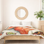 'To Wish You A Merry Christmas' by Louis Wain Duvet Cover Gallery Image 3