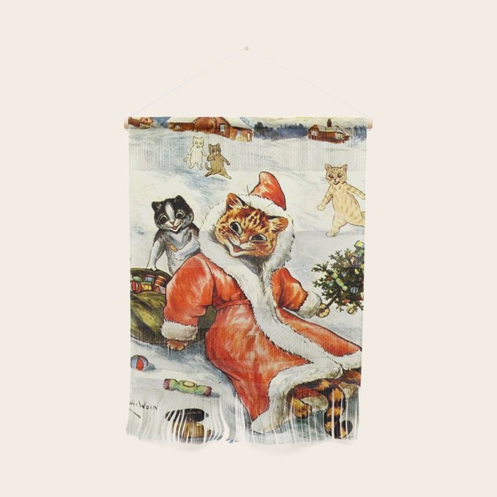 'To Wish You A Merry Christmas' by Louis Wain Wall Hanging Gallery Image 1