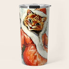 'To Wish You A Merry Christmas' by Louis Wain Travel Mug Gallery Image 1