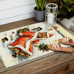 'To Wish You A Merry Christmas' by Louis Wain Outdoor Rug Gallery Image 2