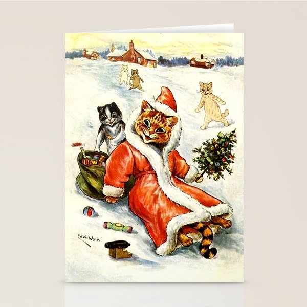 'To Wish You A Merry Christmas' by Louis Wain Stationery Card Gallery Image 2