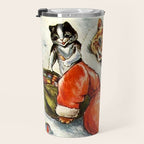 'To Wish You A Merry Christmas' by Louis Wain Travel Mug Gallery Image 3