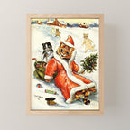 'To Wish You A Merry Christmas' by Louis Wain Mini Art Print Gallery Image 1