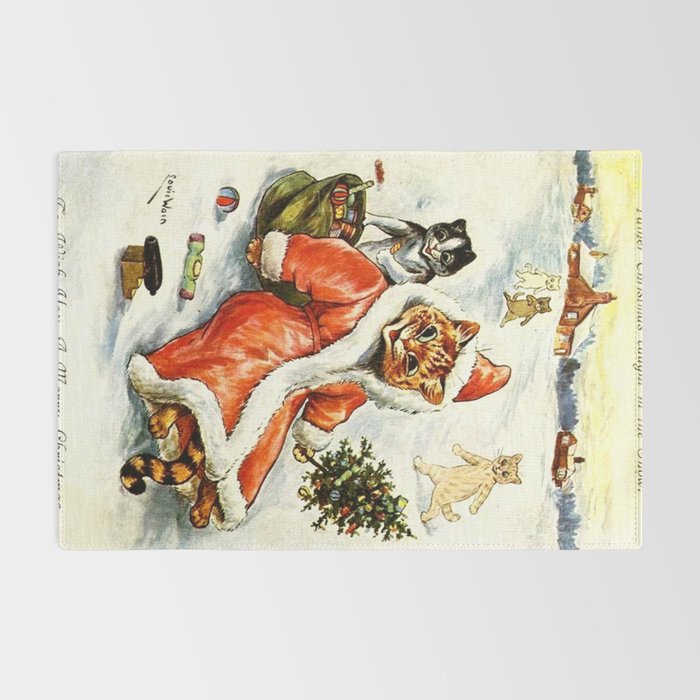 'To Wish You A Merry Christmas' by Louis Wain Rug Gallery Image 2