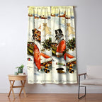 'To Wish You A Merry Christmas' by Louis Wain Window Curtain Gallery Image 5