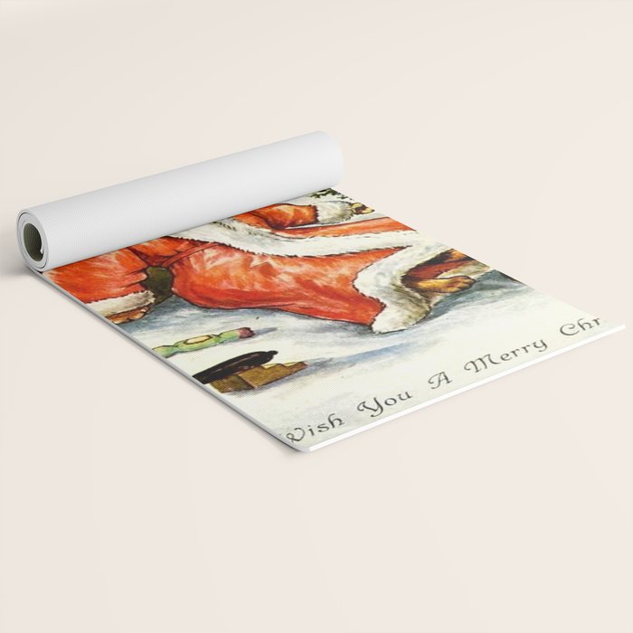 'To Wish You A Merry Christmas' by Louis Wain Yoga Mat Gallery Image 2