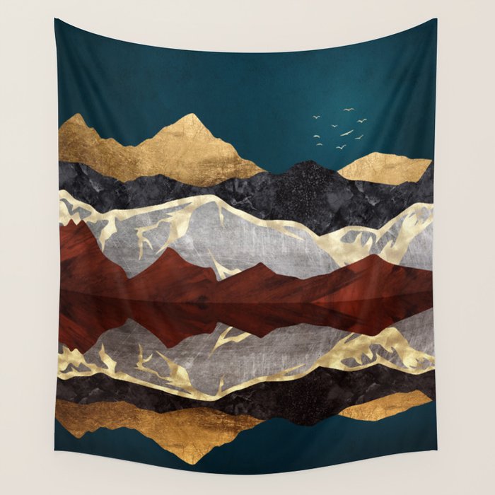 Mountain Peak Reflection Wall Tapestry Gallery Image 4