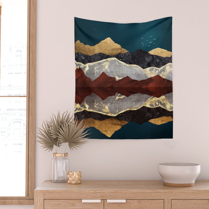 Mountain Peak Reflection Wall Tapestry Gallery Image 2
