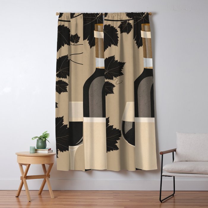 Black Wine 2 Window Curtain Gallery Image 1