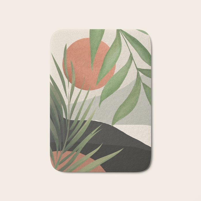 Abstract Art Tropical Leaves 46 Bath Mat Gallery Image 1