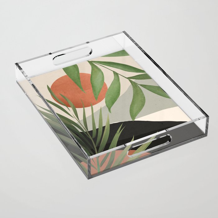 Abstract Art Tropical Leaves 46 Acrylic Tray Gallery Image 1